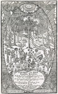 Pagina del titolo da Paradisi Sole; Paradisus Terrestris, 1629